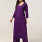 Gulistaan Purple 2 piece Rayon Kurta Plazzo set