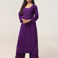 Gulistaan Purple 2 piece Rayon Kurta Plazzo set
