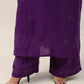 Gulistaan Purple 2 piece Rayon Kurta Plazzo set