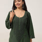 Gulistaan Green 2 piece Rayon Kurta Plazzo set