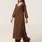 Gulistaan Brown 2 piece Rayon Kurta Plazzo set