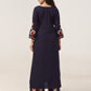 Sanvi Navy Blue Floral Embroidered Kurta with Palazzo Set