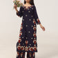 Sanvi Navy Blue Floral Embroidered Kurta with Palazzo Set