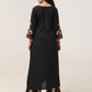 Sanvi Black Floral Embroidered Kurta with Palazzo Set