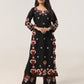 Sanvi Black Floral Embroidered Kurta with Palazzo Set