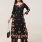 Sanvi Black Floral Embroidered Kurta with Palazzo Set