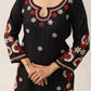 Sanvi Black Floral Embroidered Kurta with Palazzo Set