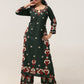 Sanvi Green Floral Embroidered Kurta with Palazzo Set