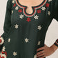 Sanvi Green Floral Embroidered Kurta with Palazzo Set