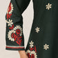 Sanvi Green Floral Embroidered Kurta with Palazzo Set
