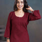 Amber Maroon Long Rayon Kurta