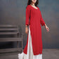 Amber Red Long Rayon Kurta