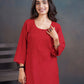 Amber Red Long Rayon Kurta