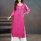 Amber Deep Pink Ombre Long Rayon Kurta