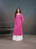 Amber Deep Pink Ombre Long Rayon Kurta