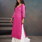 Amber Deep Pink Ombre Long Rayon Kurta