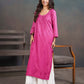 Amber Deep Pink Ombre Long Rayon Kurta