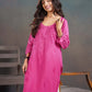 Amber Deep Pink Ombre Long Rayon Kurta