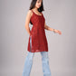 Eira Maroon Viscose Strappy Kurta