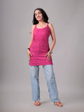 Eira Deep Pink Viscose Strappy Kurta