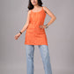 Eira Rust Orange Viscose Strappy Kurta