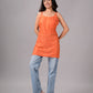 Eira Rust Orange Viscose Strappy Kurta