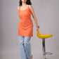 Eira Rust Orange Viscose Strappy Kurta