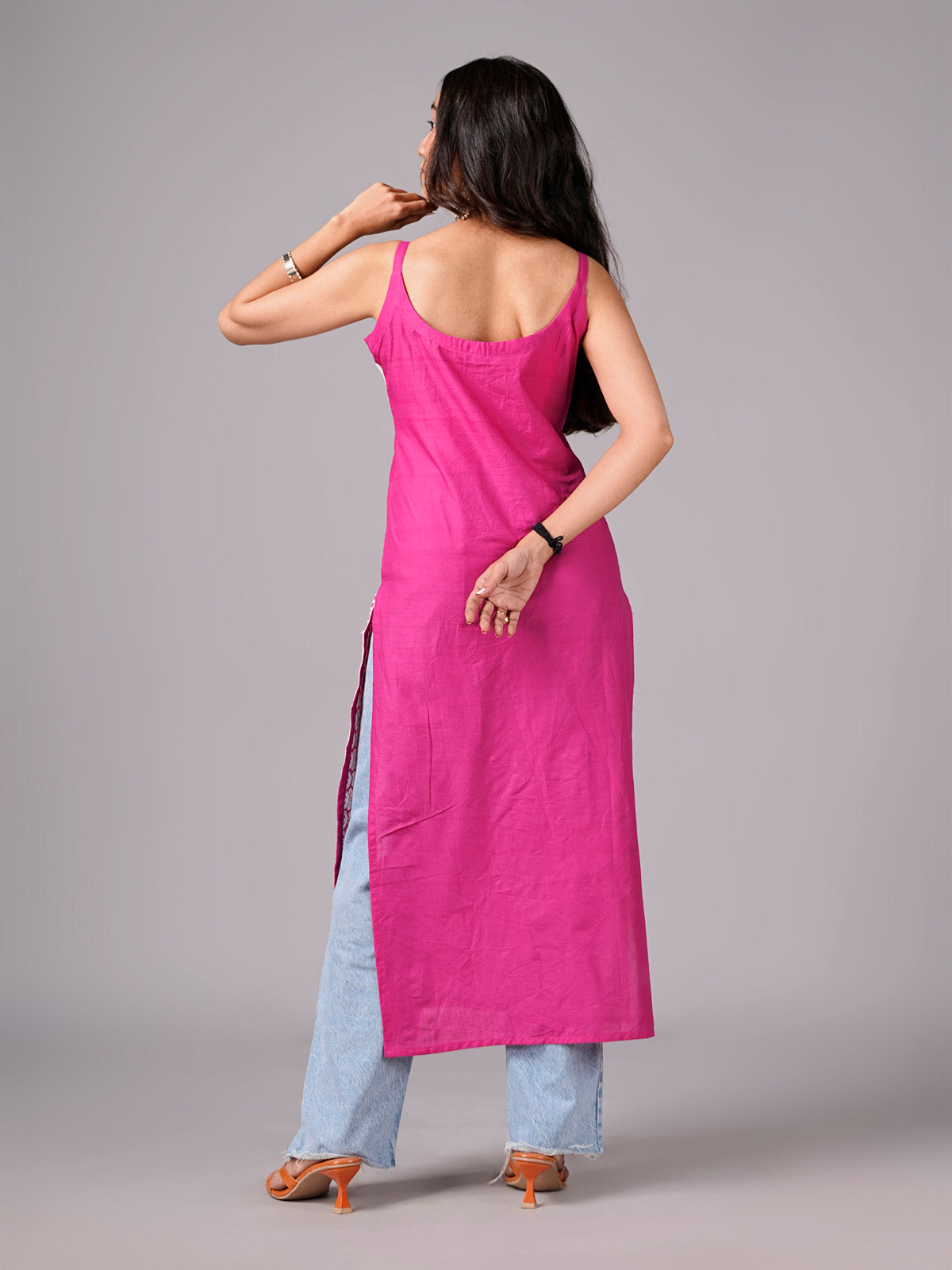 Nazakat Pink Cotton Kurta