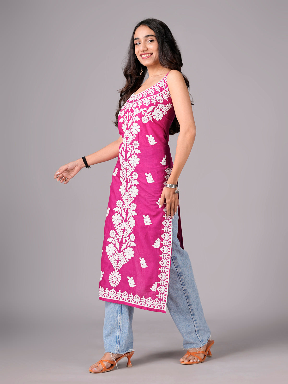 Nazakat Pink Cotton Kurta