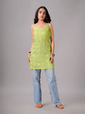Eira Lime Green Viscose Strappy Kurta