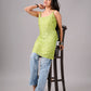 Eira Lime Green Viscose Strappy Kurta