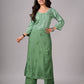 anora Sage Green Rayon Kurta Pant set
