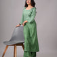 anora Sage Green Rayon Kurta Pant set