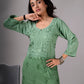 anora Sage Green Rayon Kurta Pant set