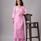 anora Baby Pink Rayon Kurta Pant set