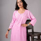 anora Baby Pink Rayon Kurta Pant set