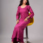anora Smoky Purple Pink Rayon Kurta Pant set