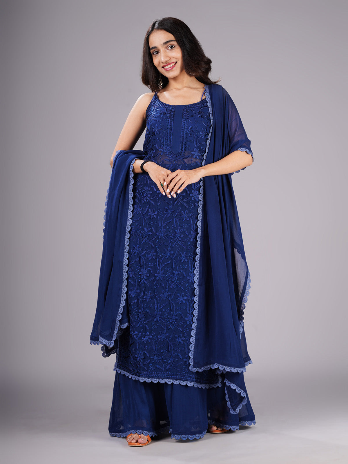 Ramya Navy Blue Suit Set
