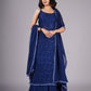 Ramya Navy Blue Suit Set