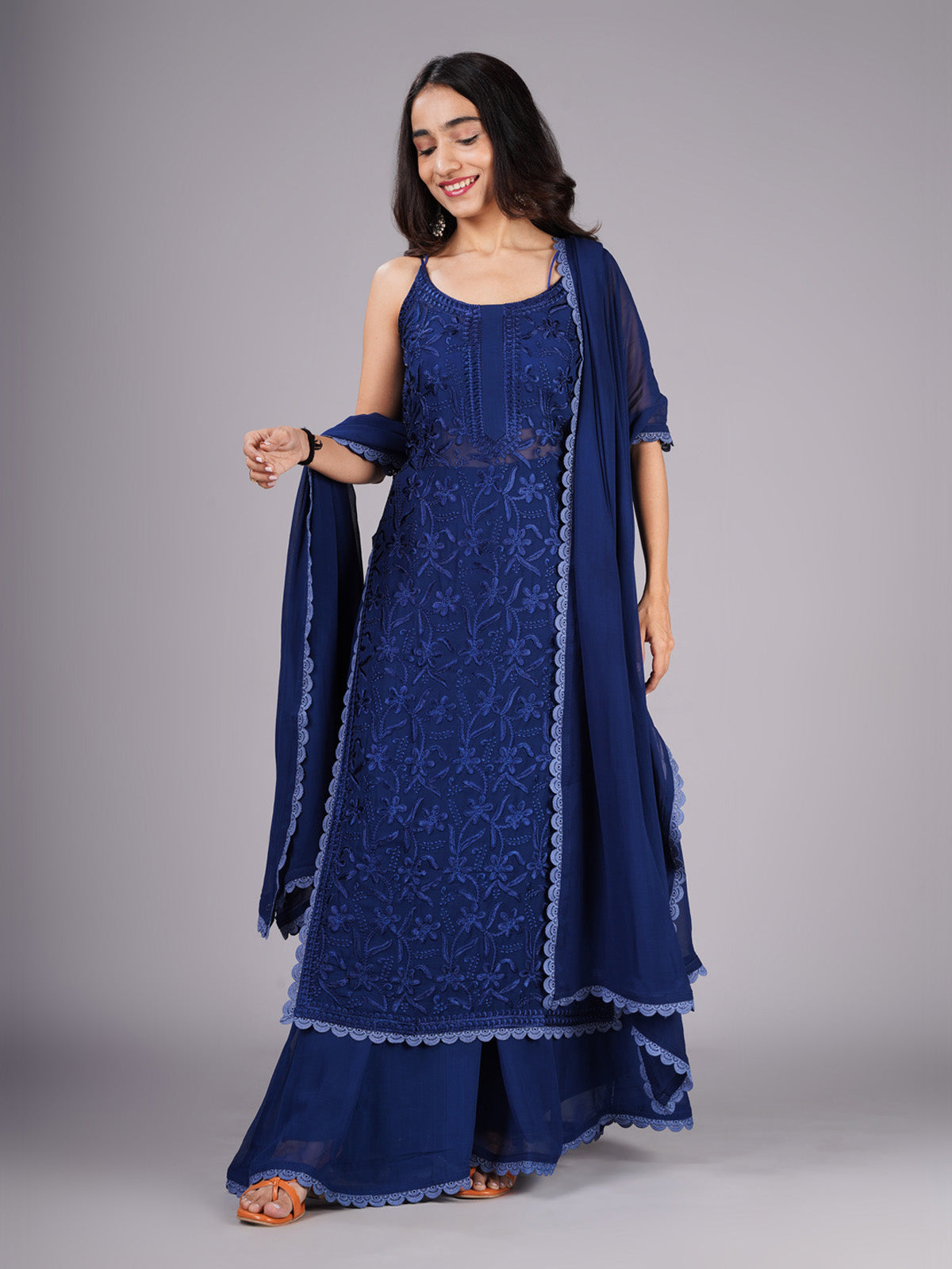 Ramya Navy Blue Suit Set