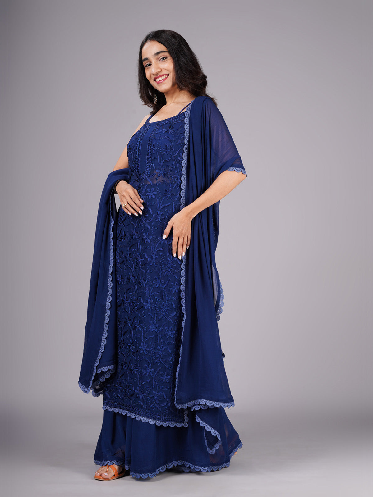 Ramya Navy Blue Suit Set