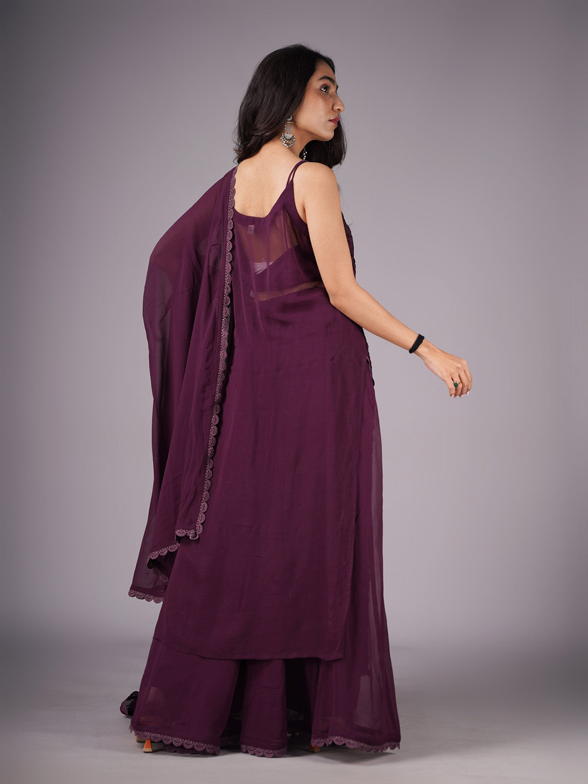 Ramya Wine Suit Set