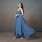 Falak Sapphire Blue Noodle Strap 3 Piece Kurta set