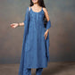 Falak Sapphire Blue Noodle Strap 3 Piece Kurta set