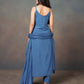 Falak Sapphire Blue Noodle Strap 3 Piece Kurta set