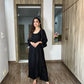 Gulistaan Black 2 piece Rayon Kurta Plazzo set