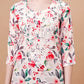 Kasha White & Red Floral Long MulMul kurta