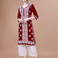 ZEENAT Maroon Long rayon Kurta
