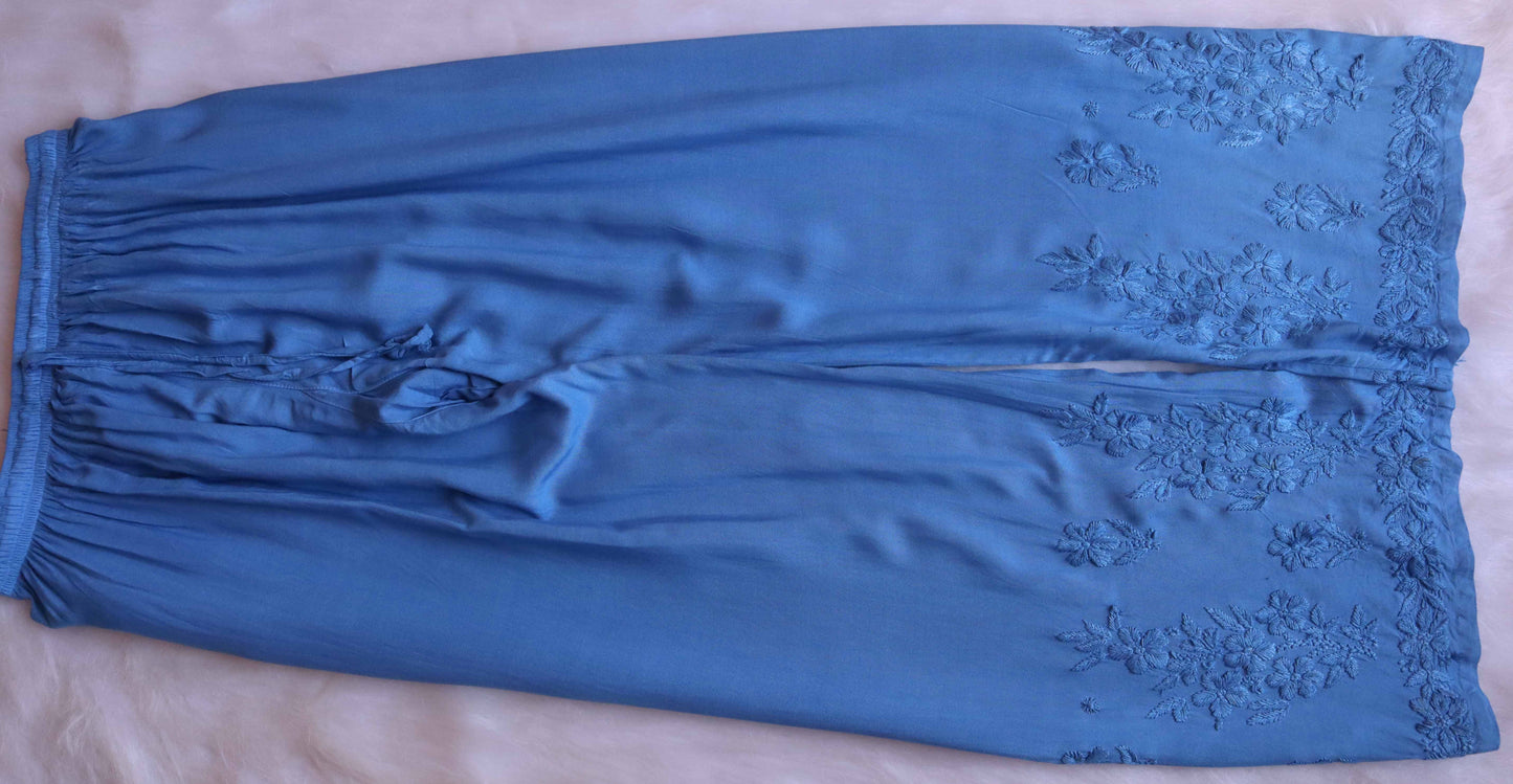 anora Ice Blue Rayon Kurta Pant set