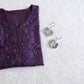 Mirha Wine Rayon sequin embllished Long Kurta